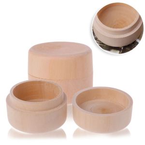 FGHAFGGR Round Wooden Natural Wedding Vintage Ring Storage Box Decorative Case Jewelry