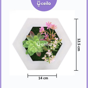 CEILO Tanaman dinding bentuk pigora Artificial Premium Tanaman Dekorasi Bunga Hias Imitasi Palsu