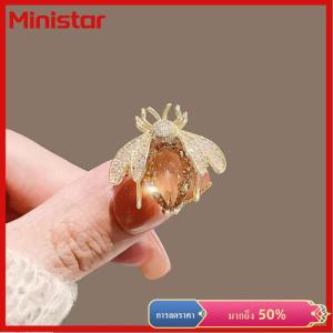 Ministar เข็มกลัดแฟชั่นรูปผึ้งประดับพลอยเทียมสำหรับผู้หญิงเสื้อผ้าเสื้อโค้ทเครื่องประดับของขวัญ