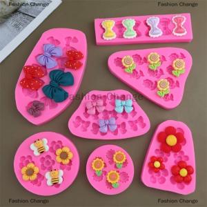 [COD] Fashion Change Cute Cartoon Flowers Bow Bee Fondant Silicone Molds DIY Cupcake Fondant Cake Decorating Chocolate Candy Baking Mold