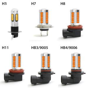 1PC 33LED Car Anti Fog Light BulbH3 H7 H8 H11 HB3 HB4 9005 9006 *Strobe Flash+Constant*