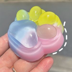 Cute Cat Paw Squeeze Toy Soft Sticky Decompressing Stress Relief Slow Rebound Jelly Pinch Toy for Kids Adults Squishy Toy