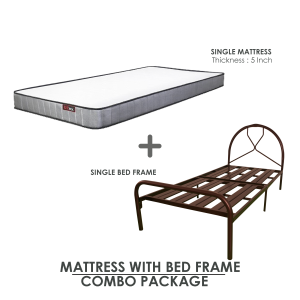 LaMoison 3V Super Base Combo Set Single Bed Frame with 5inch Mattress Katil Bujang + Tilam Bujang 5 inch - CM-BF70
