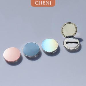 [COD] CHENJ กล่องใส่แป้งพลาสติกบางพิเศษแบบพกพาได้โถใส่เครื่องสำอางสำหรับเดินทางพร้อมกระจกแป้งพัฟ