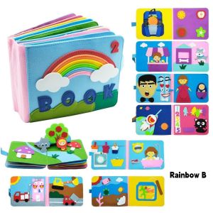 SG EmmAmy® Baby Montessori Busy Toys Felt Cloth Book Early Educational Math Toy Early Learning Basic Life Skills Aid Tools