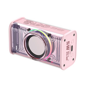 Xiaomai Transparent Speaker K08 Bluetooth Speaker Transparent Pink Speaker TWS ONE+ONE HI-FI 6D Surround Subwoofer Multiple light Modes Mini Speaker
