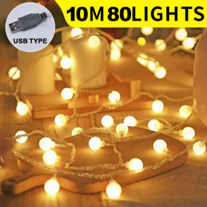 LED string light round fairy tale light Christmas wedding party usb port outdoor tent decoration light