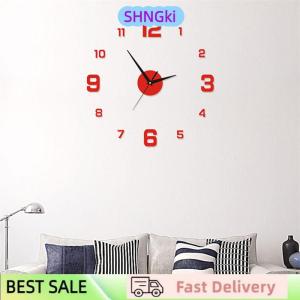 SHNGki DIY Wall Clock For Home Office Frameless Modern 3D Wall Clock Mirror Stickers Hotel Room Design School Decoration