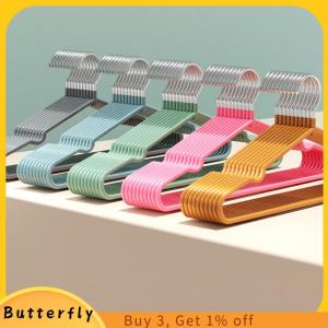 Butterfly ที่แขวนเสื้อผ้าพร้อมร่องสำหรับแอร์สำหรับผู้ใหญ่ที่แขวนเสื้อโค้ทพลาสติกหนาแบบเรียบง่ายกันลื่นที่แขวนเสื้อโค้ทสีฟ้าเขียว