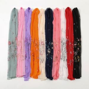 SIXIS 16050cm Khăn hijab in hoa Thanh lịch Kích thước dài Khăn choàng nữ Đa năng Thoáng khí Mũ che đầu Mùa hè cho phụ nữ