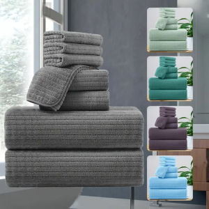 8 Pcs Bath Towel Set - 4 Washcloths 2 Face Towels & 2 Bath Towels - Absorbent & Quick Dry Ideal for Bathroom Gym & Hotel Use2026