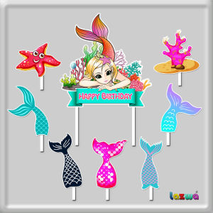 Topper cake mermaid ekor hiasan kue