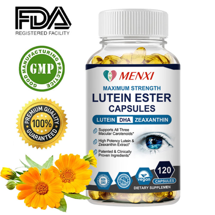 MENXI Lutein Vision Capsules Eye Vitamins Zeaxanthin & Bilberry ...