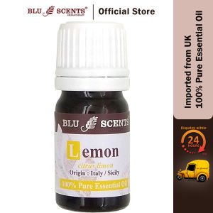 Blu Scents Lemon Pure Essential Oil 5ml - Uplifting Aids in Depression Cleansing