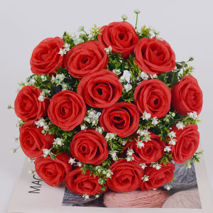 18 Artificial Plastic Assorted Flower Rose Valentines Day Party Wedding Rose Home Decor Rose Holiday Gifts