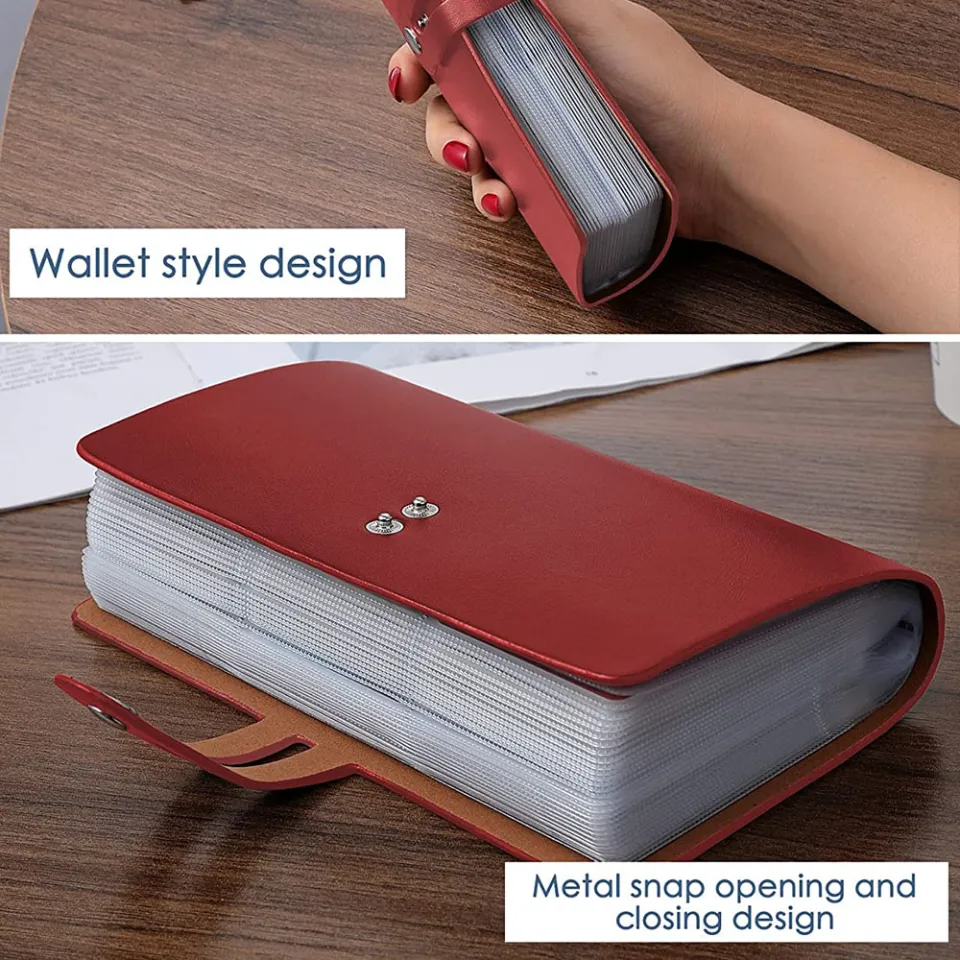 RFID Credit Card Holder, Leather Business Card Organizer with 96 Card  Slots, Credit Card Protector for Managing Your Different Cards and  Important