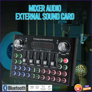 COD Woopower Mixer USB Sound Card Amplifier Bluetooth Live Broadcast F8 / Mixer Electon Multifungsi