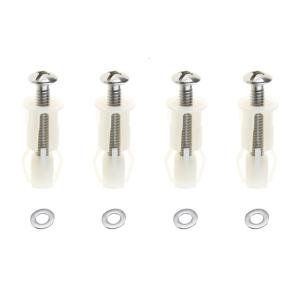 4pcs Plastic Toilet Seat Bolts with Wall Embedding Designs Fixing Screws set Ensures Bathroom Fixture Security for Home