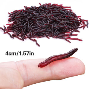 Sougayilang Fishing Soft Lures Red Simulation Worm Lures 4cm Lifelike Soft Bait Carp Fishing Lure Set Artificial Fishing Tackle