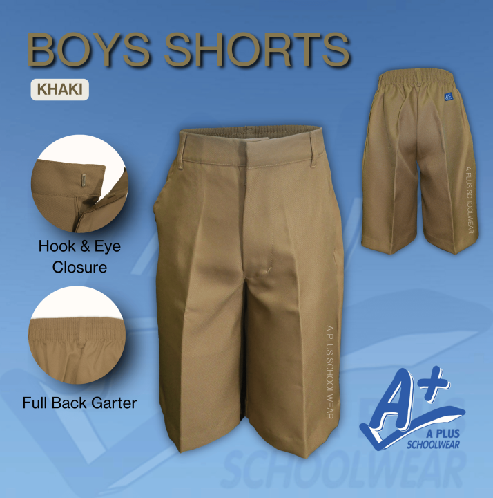A+ Schoolwear Boys Kids/Teens Flat Front and Elastic Back School Uniform  Shorts KHAKI (size to S) Lazada PH
