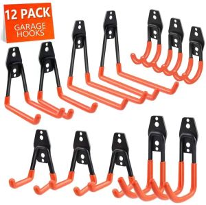 In Stock: Heavy Duty Metal Hook Garage Storage Rack Wall Mount Garage Bike Hanger Hook
