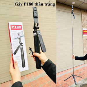 Gậy chụp hình Selfie P180 cầm tay quay video xoay 360 độ có remote 4 chân chắc chắn gấp gọn 30cm kéo dài 1m8