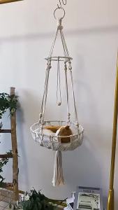 Hanging Cat BedMacrame Cat HammockBoho Cat Swing Hammock Handwoven Cat Window Perch Tassel Desig (Without Cushion)