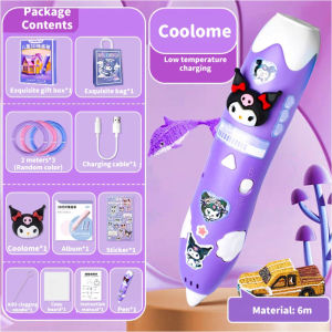 Kuromi 3D Printing Pen Set DIY Low-Temperature Brush Toy Multi-Functional Painting Pen Gifts Toy