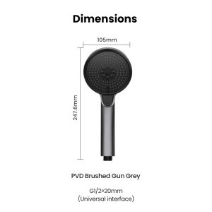 JOMOO Handheld Shower Head 3 Modes Spray Showerhead with One-Button ON/Off Remove Harmful Substance