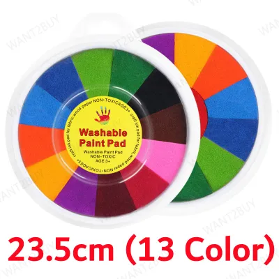 Washable DIY Craft Hand Print Stamp Drawing Toys Preschool Finger Painting Ink Pad Educational Paint Kit Warna Lukisan