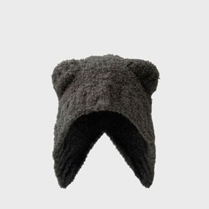 UNIFORM SATURATE82UN5 Couple Bear Ear Autumn Winter Knitted Knitted Hat Cold Cap Wool Hat