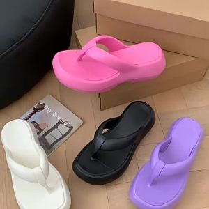 [Free Shipping] WomenS New Summer Flip-Flops With Thick Soles Height-Increasing Design And EVA Non-Slip Outsoles Perfect For Wearing Outdoors At The Beach Or On The Sand