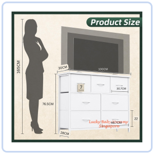 【Pure Care】 7-Drawer Fabric Storage Cabinet | Large Capacity Fabric Chest for Bedroom & Kids