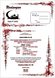 PAKET 100PCS Undangan Tahlil Bunga Merah SIAP KIRIM