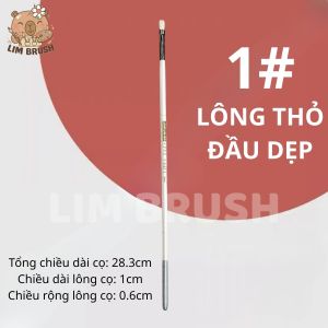 Cọ Lông Thỏ Vẽ Tranh Size 1–12 Đầu Oval & Đầu Dẹp  Cọ Màu Nước Gouache Acrylic LIM BRUSH