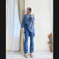 ATASAN Knit Modis Baju Knit Lengan Panjang Wanita Kekinian. 