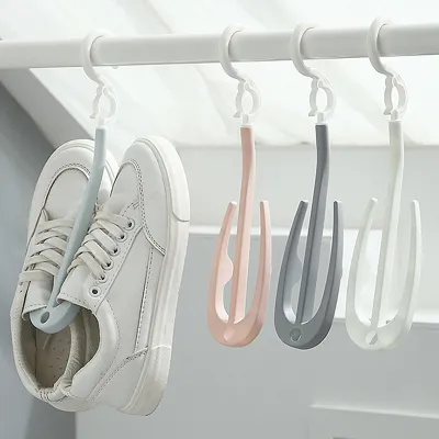 ⭐️ [SG SELLER] ⭐️ Multifunction 360° Rotating Shoe Slippers Rack / Portable Double Hook Drying Shoes Hanger Storage Organizer