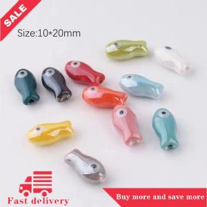 [COD] 10pcs retro cá nhỏ hạt Charms gốm Spacer lỏng Hạt đối với trang sức làm thủ công handmade DIY Vòng đeo tay phụ kiện