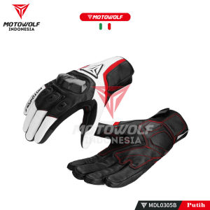 Motowolf Sarung Tangan Motor Racing Kulit Protector 0305
