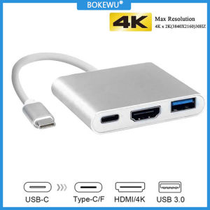 BOKEWU USB Type C to HDMI Converter 4K USB 3.1 Type C to HDMI USB 3.0 Type C HUB Adapter