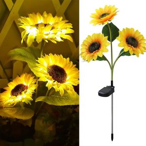LED Solar Sunflower Garden Lights Outdoor Waterproof for Home Garden Patio Lawn Yard Pathway Decoration
