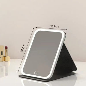 【1-3 Days Delivery】LED Mirror Makeup with 3-light Touch Switch Control Rechargeable Brightness Portable Foldable Beauty Vanity Makeup Mirror