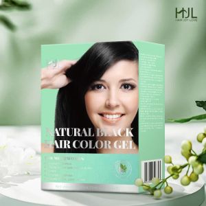 Hair Joy Love Natural Black Hair Colour Gel Permanent Hair Dye Low Ammonia Herbs Plant Ingredient Home2u HJL
