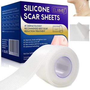 Silicone Scar Sheets (1.6” x 120”) Clear Gel Silicone Scar Tape Invisible Grade Scar Silicone Strips Transparent Advanced Removal Scar Patches for C-Section Keloids Burn Acne