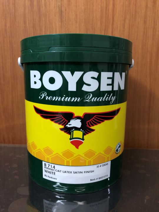 BOYSEN B714 Permacoat Latex Satin Finish White 1gallon | Lazada PH