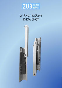 Ray Âm Giảm Chấn ZUB 2 Tầng Mở 3/4 Kích thước 250-500mm (giá 1cặp)