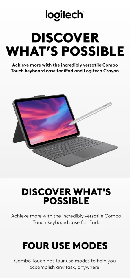 Logitech Combo Touch Detachable Keyboard Case for iPad (10th gen