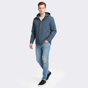 Áo Khoác Gió Thể Thao 2 Lớp Nam Xám Aristino dáng Regular Fit bề mặt mịn lì bền màu - AJK003EDP01