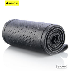 【Ready Stock】Car steering cover Leather Soft Car Steering Wheel Cover DIY Braid Suitable For 38cm Hand Sewn Steering Wheel Cover With Needles And Thread proton perodua honda toyota