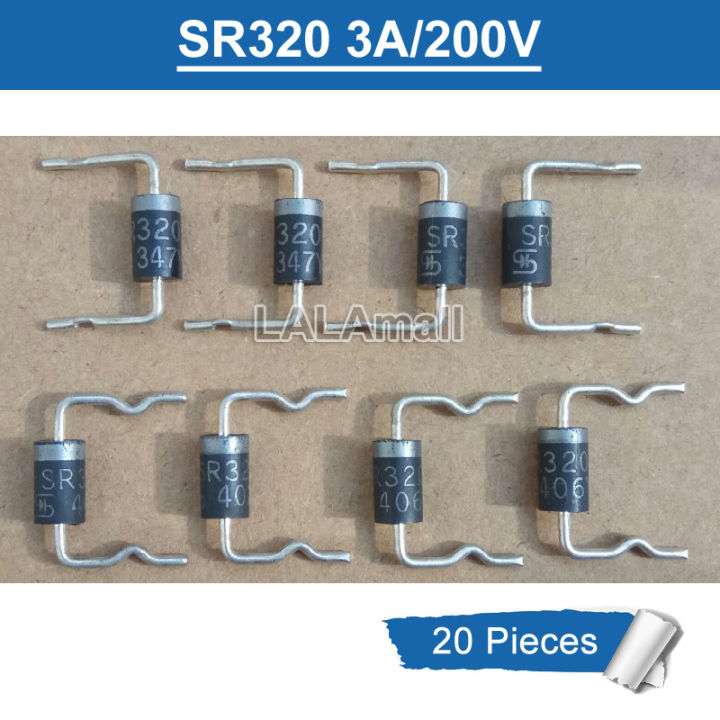 20pcs SR3200 SB3200 3A 200V Schottky Diodes – DO-27 / DO-201AD, Through-Hole, New